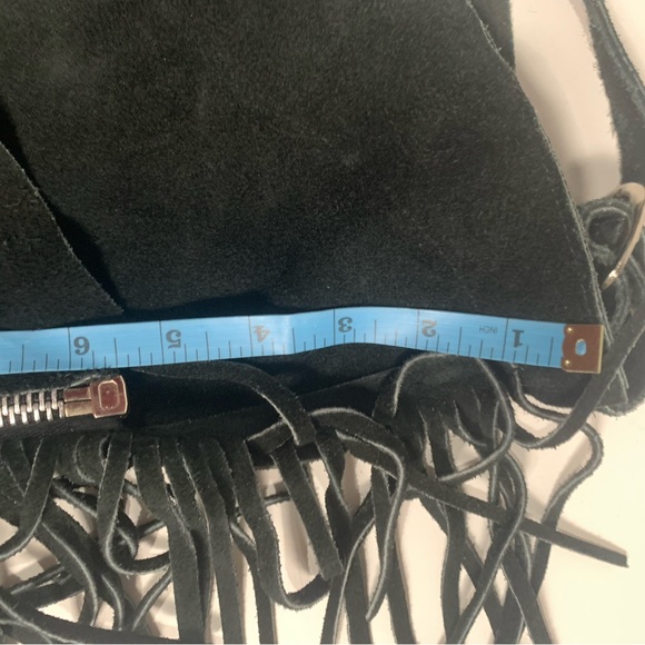 Equi-Grip HORSE Split Suede Leather Fringed PMS Show Chaps BLACK Size Adult L - Picture 11 of 15